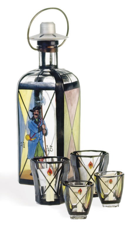 AN AUSTRIAN GLASS CORDIAL PART SERVICE,