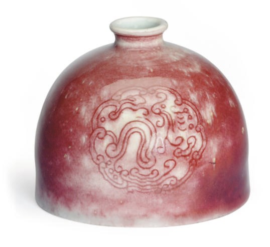 A CHINESE PORCELAIN PEACH BLOOM GLAZED WATER POT,