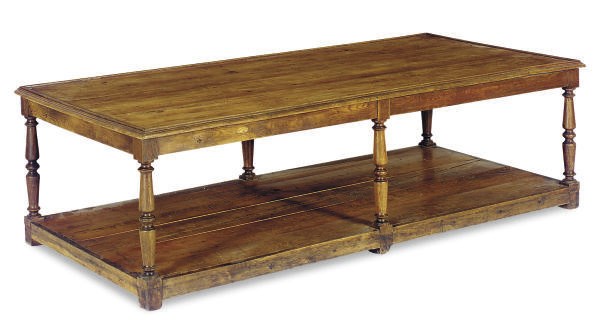 A PINE AND OAK LOW TABLE,