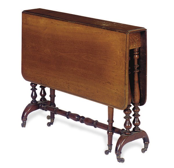 A MAHOGANY DROP-LEAF SIDE TABLE,