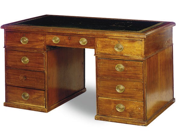 A VICTORIAN MAHOGANY PARTNER'S DESK,
