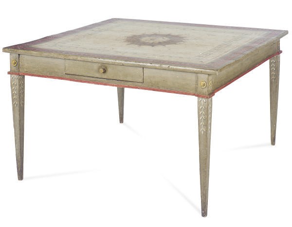 AN ITALIAN POLYCHROME-PAINTED CENTER TABLE,