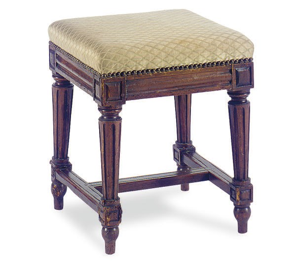 A LOUIS XVI PROVINCIAL BEECHWOOD SQUARE STOOL,