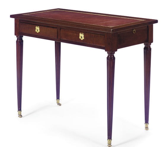 A FRENCH MAHOGANY WRITING TABLE,