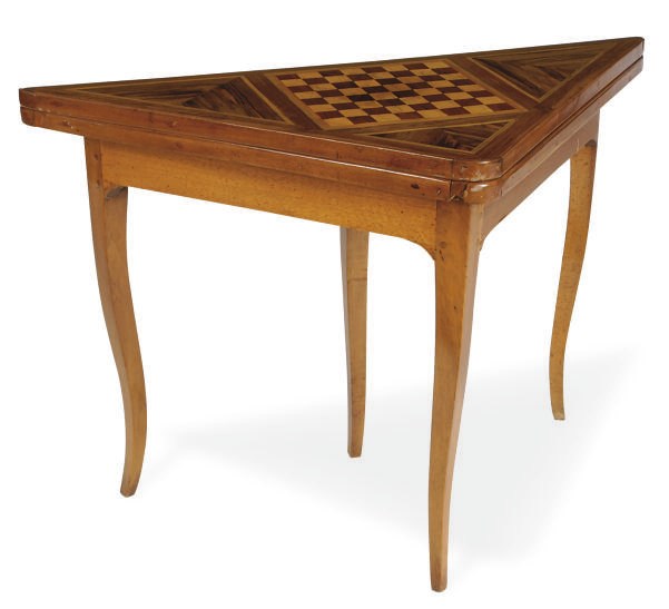 A CONTINENTAL INLAID WALNUT GAMES TABLE**,