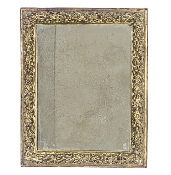 A CONTINENTAL GILTWOOD MIRROR,