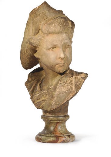 A TERRACOTTA BUST OF A BOY,