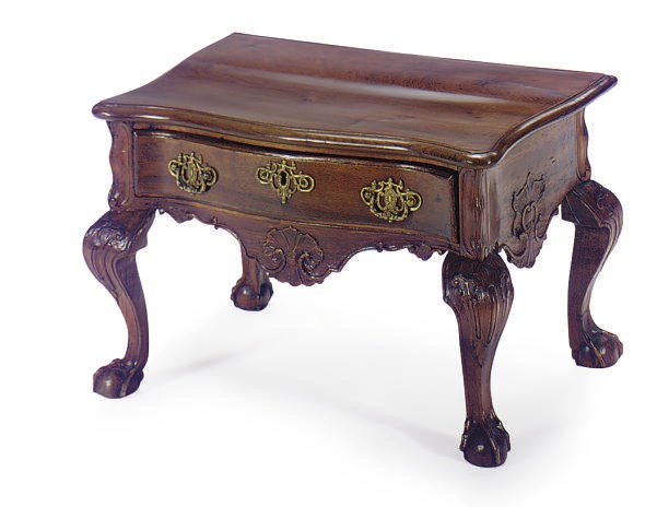 A COLONIAL GILT-METAL MOUNTED HARDWOOD LOW TABLE,