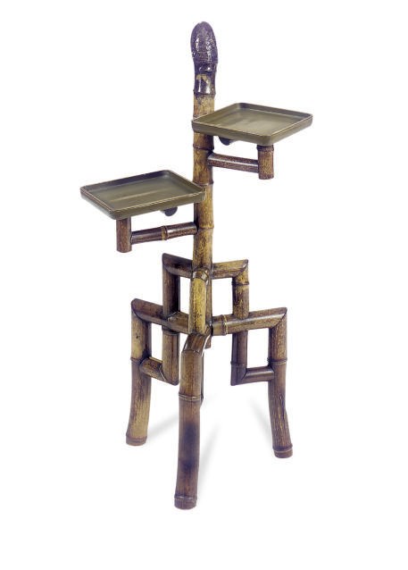 A JAPANESE BAMBOO AND LACQUER STAND,