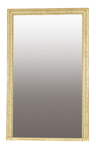 A FRENCH GILTWOOD OVERMANTEL MIRROR,