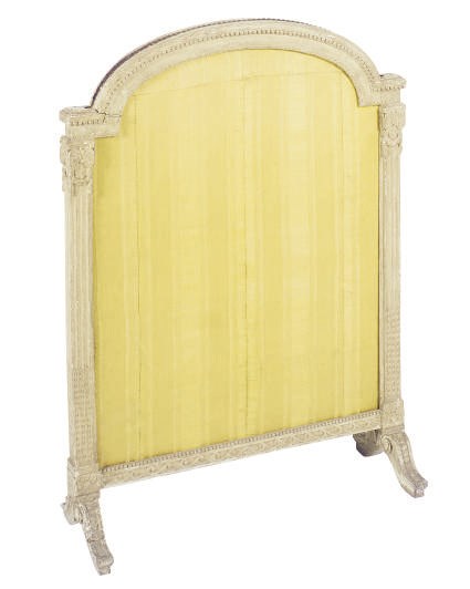 A CONTINENTAL PAINTED FIRE SCREEN,