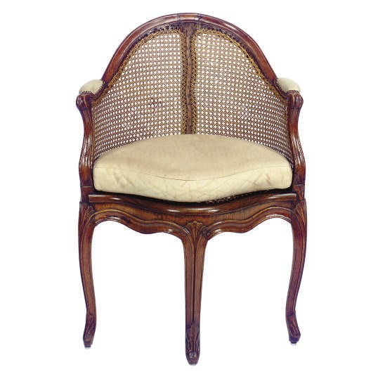 A LOUIS XVI BEECHWOOD AND CANED BERGERE,