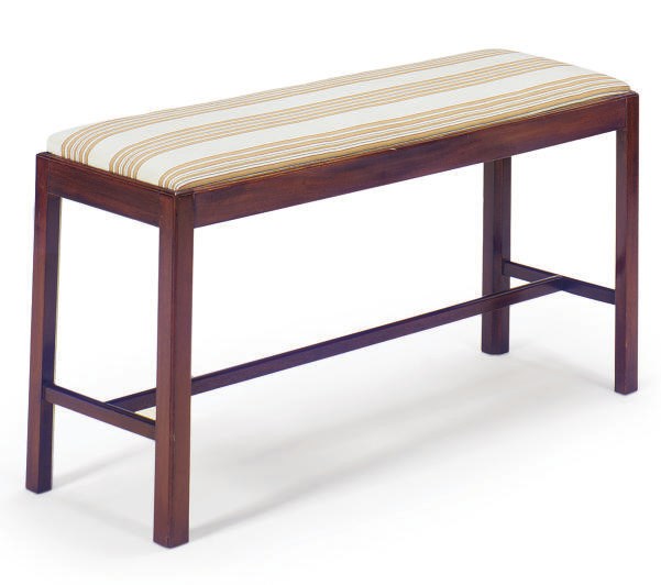 AN ENGLISH MAHOGANY BENCH,