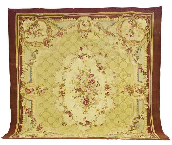 AN AUBUSSON CARPET,