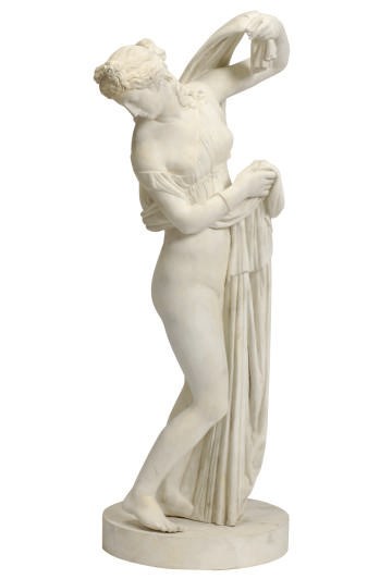 A WHITE PAINTED BRONZE FIGURE OF THE CALLIPYGIAN VENUS,