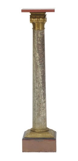 A FRENCH GILT-BRONZE MOUNTED MARBLE AND SLATE PEDESTAL,