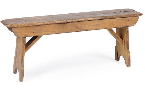 AN ENGLISH PINE BENCH,