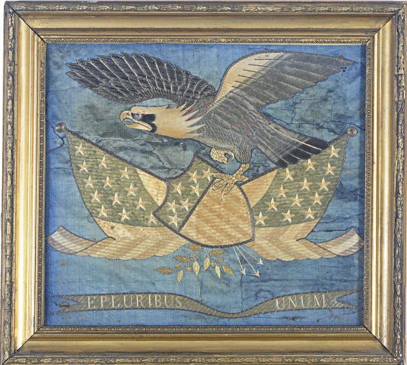 A FRAMED SILK EMBROIDERED PANEL,