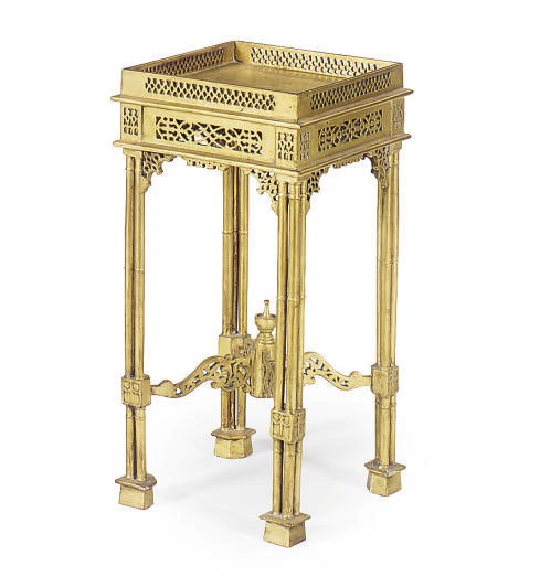 A GILTWOOD SQUARE-FORM SIDE TABLE,
