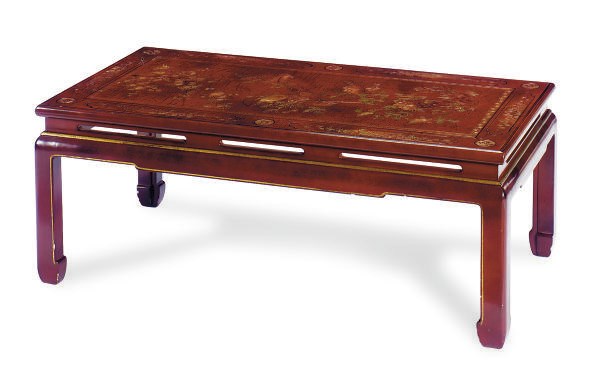 A POLYCHROME-LACQUERED LOW TABLE,
