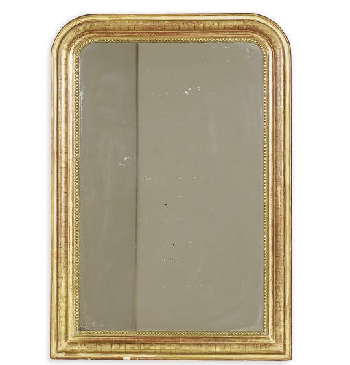 A CONTINENTAL PAINTED AND GILTWOOD MIRROR,