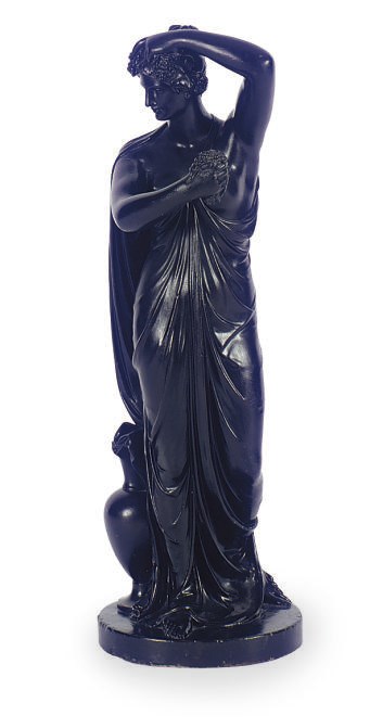 A REGENCY BLACK-PAINTED PLASTER FIGURE OF CERES,