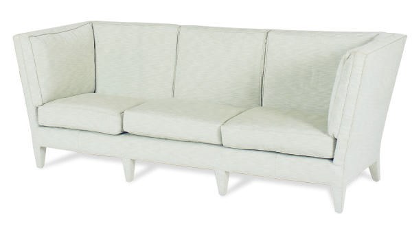 A MOHAIR AND KNOWLE UPHOLSTERED SOFA,