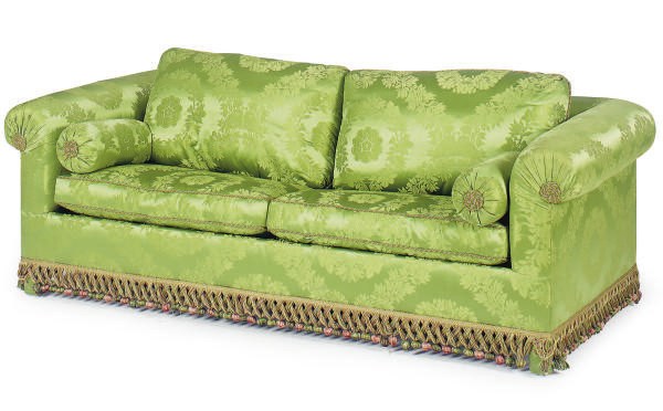 AN UPHOLSTERED SOFA,