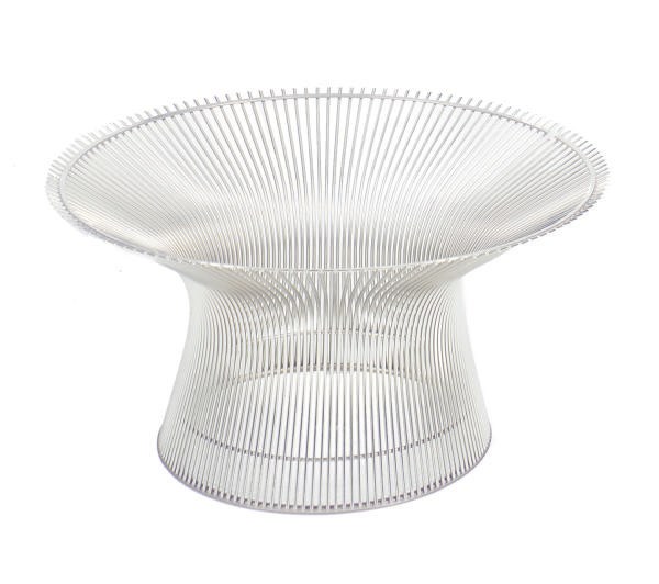 A NICKEL-PLATED TABLE BASE,