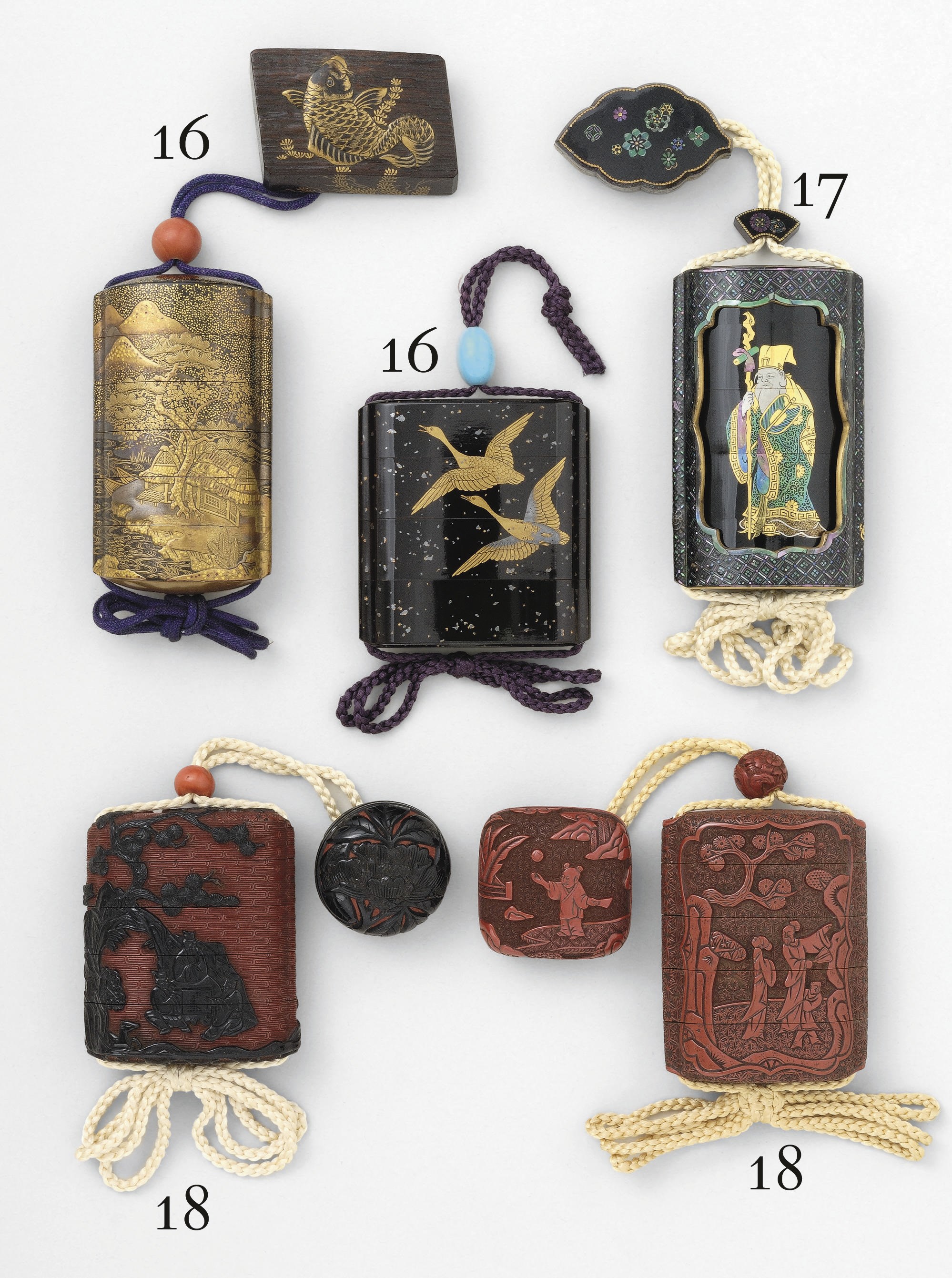 A Four-Case Somada-Style Lacquer Sheath Inro