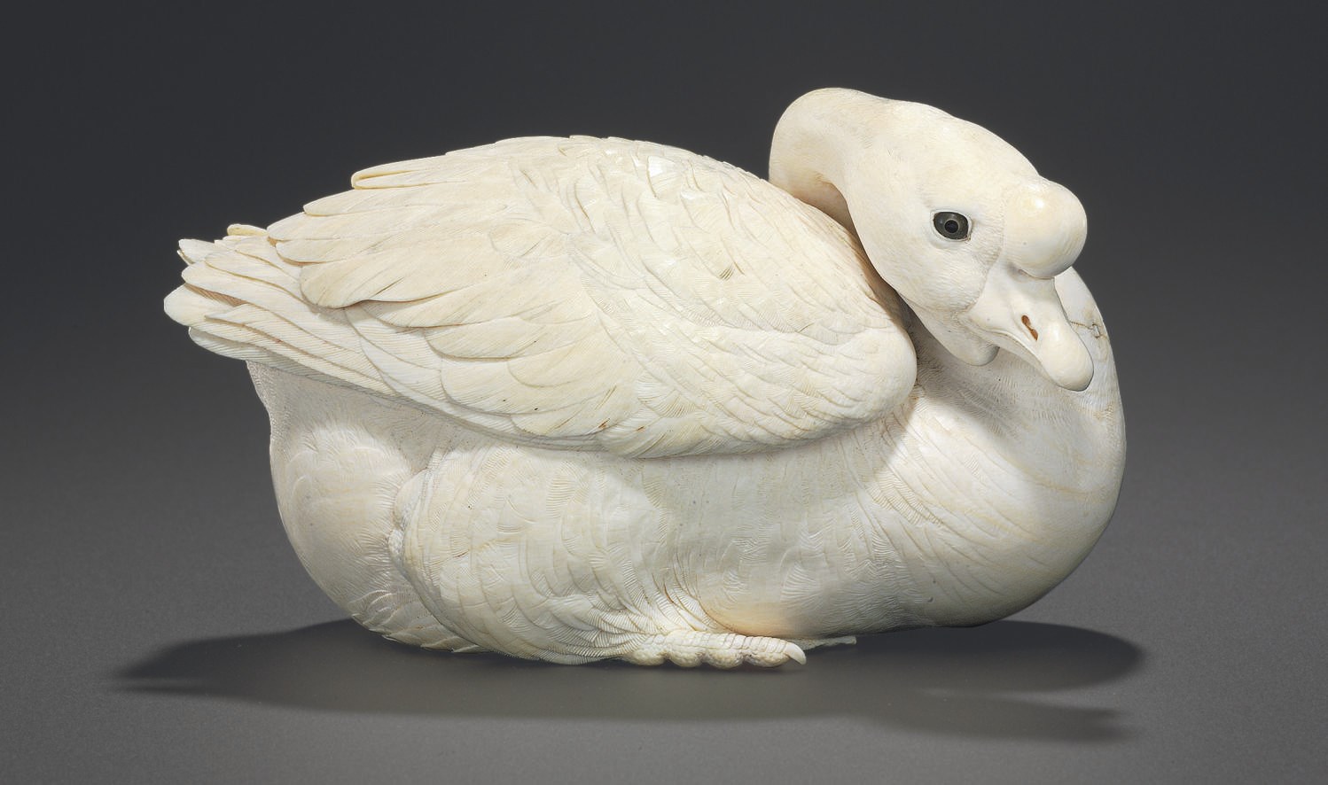 An Ivory Model of a Goose**