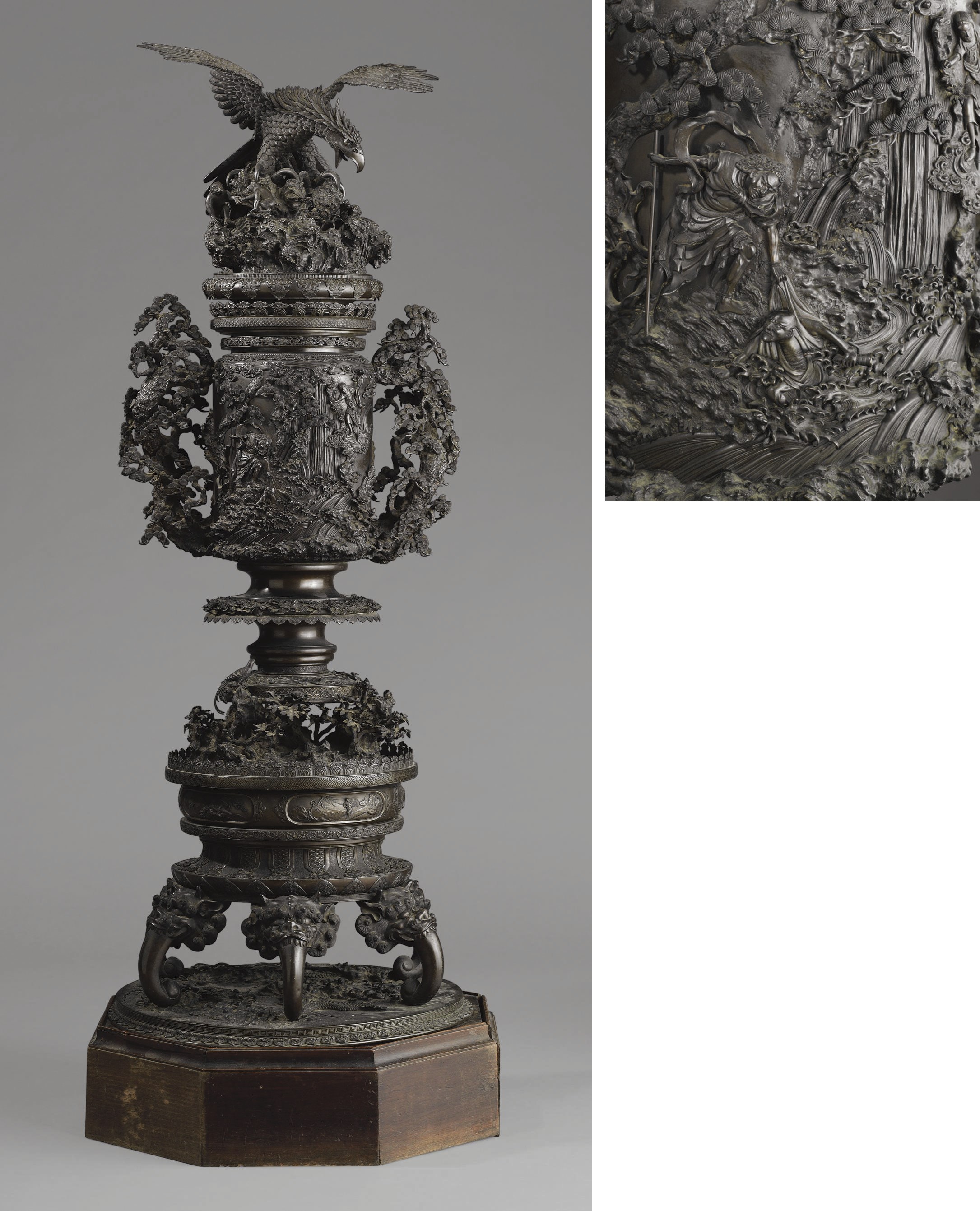 A Monumental Bronze Incense Burner