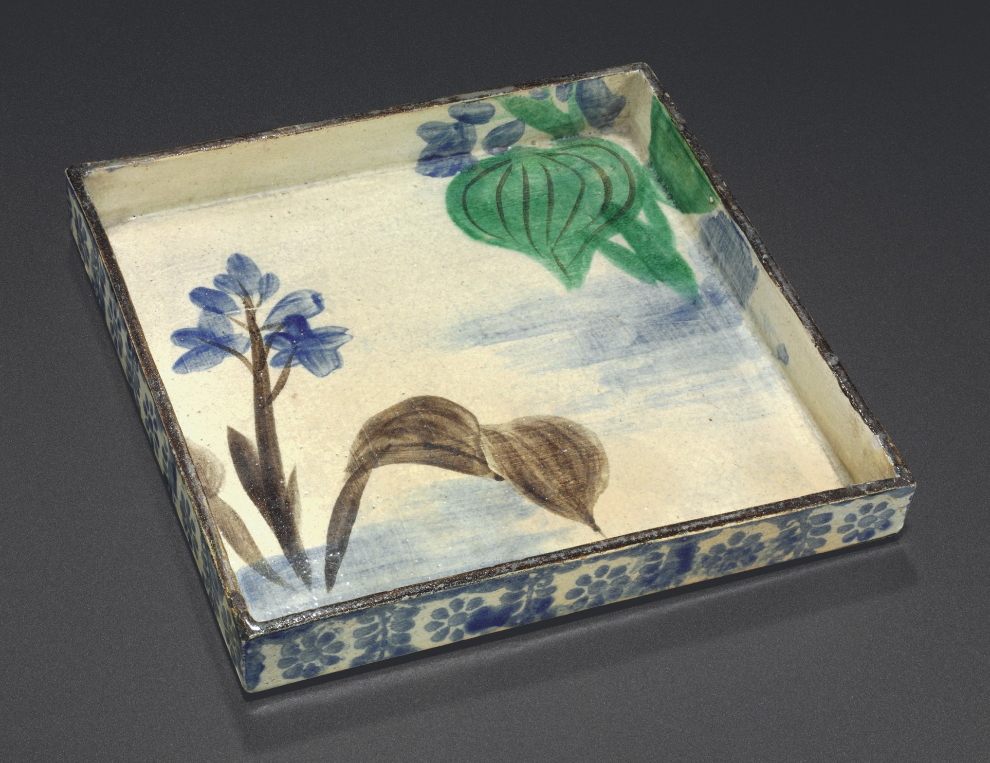 An Enamelled Stoneware Dish