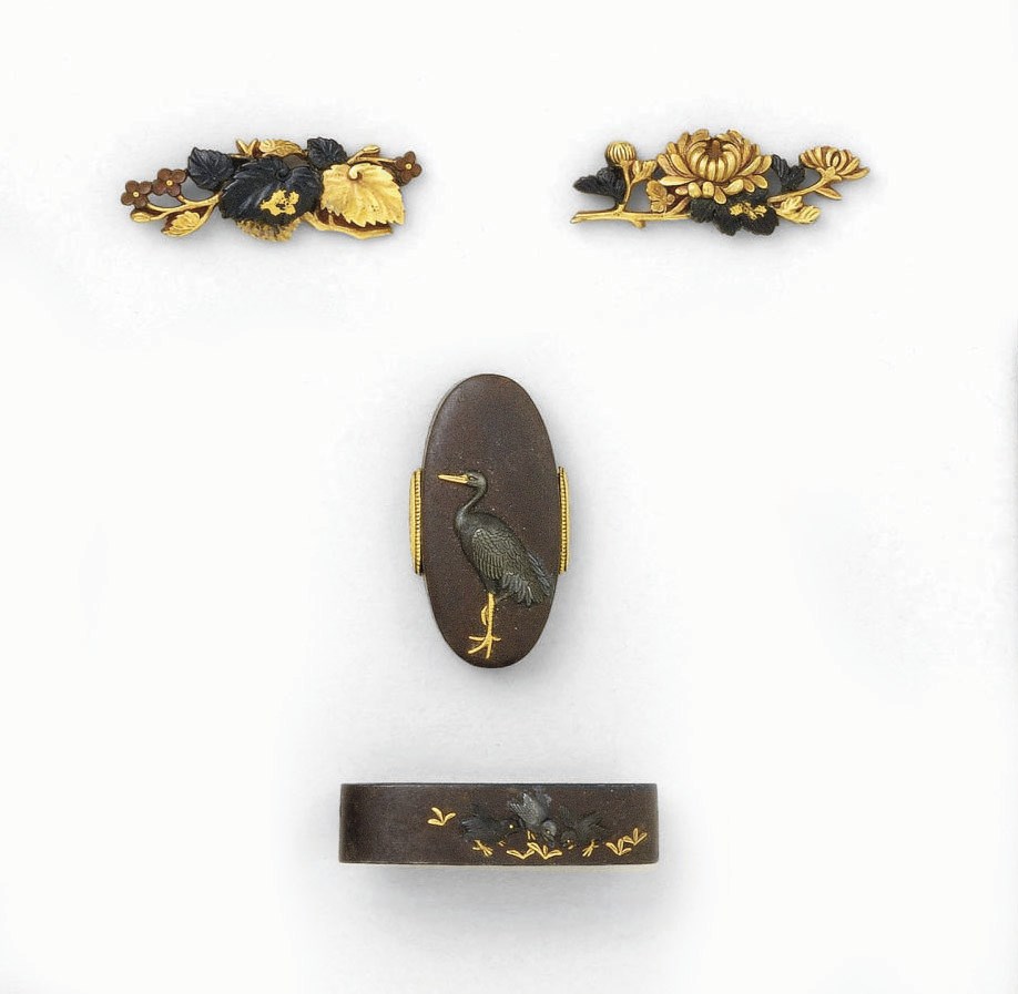 A Fuchi-gashira and a Pair of Menuki
