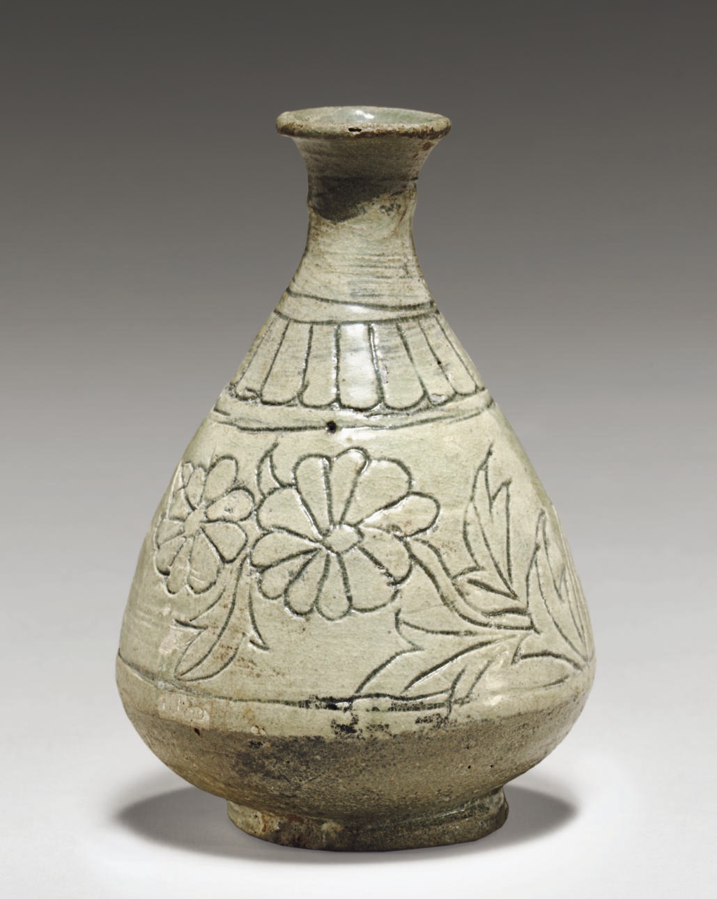 A Small Incised Buncheong Stoneware Bottle