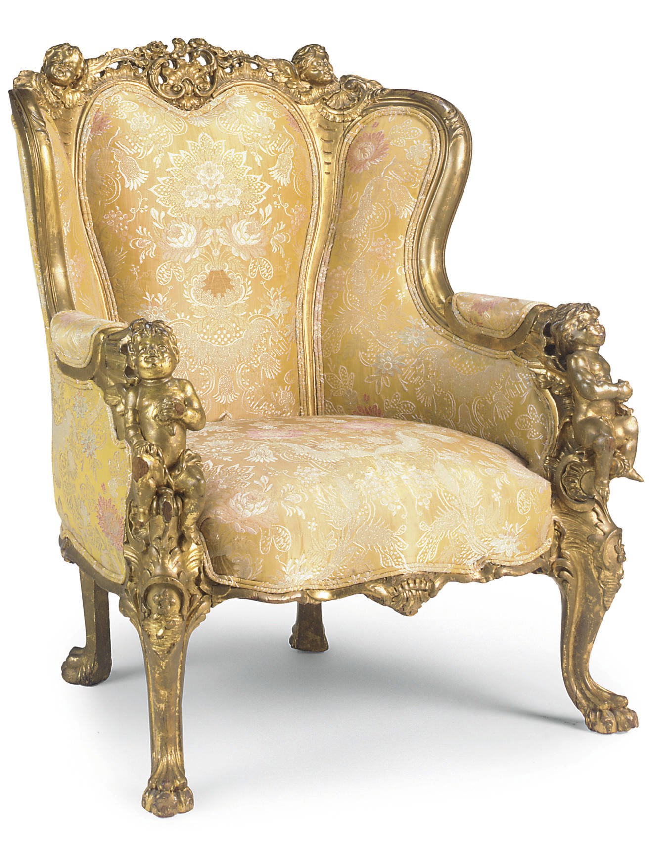 A LARGE FRENCH GILTWOOD BERGERE