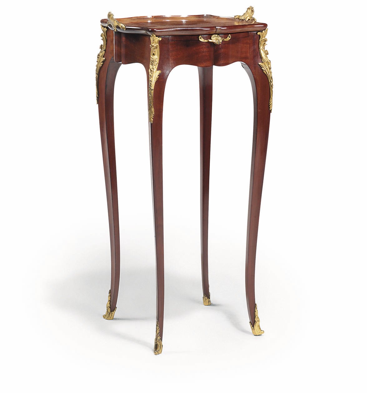 A FRENCH ORMOLU-MOUNTED MAHOGANY OCCASIONAL TABLE