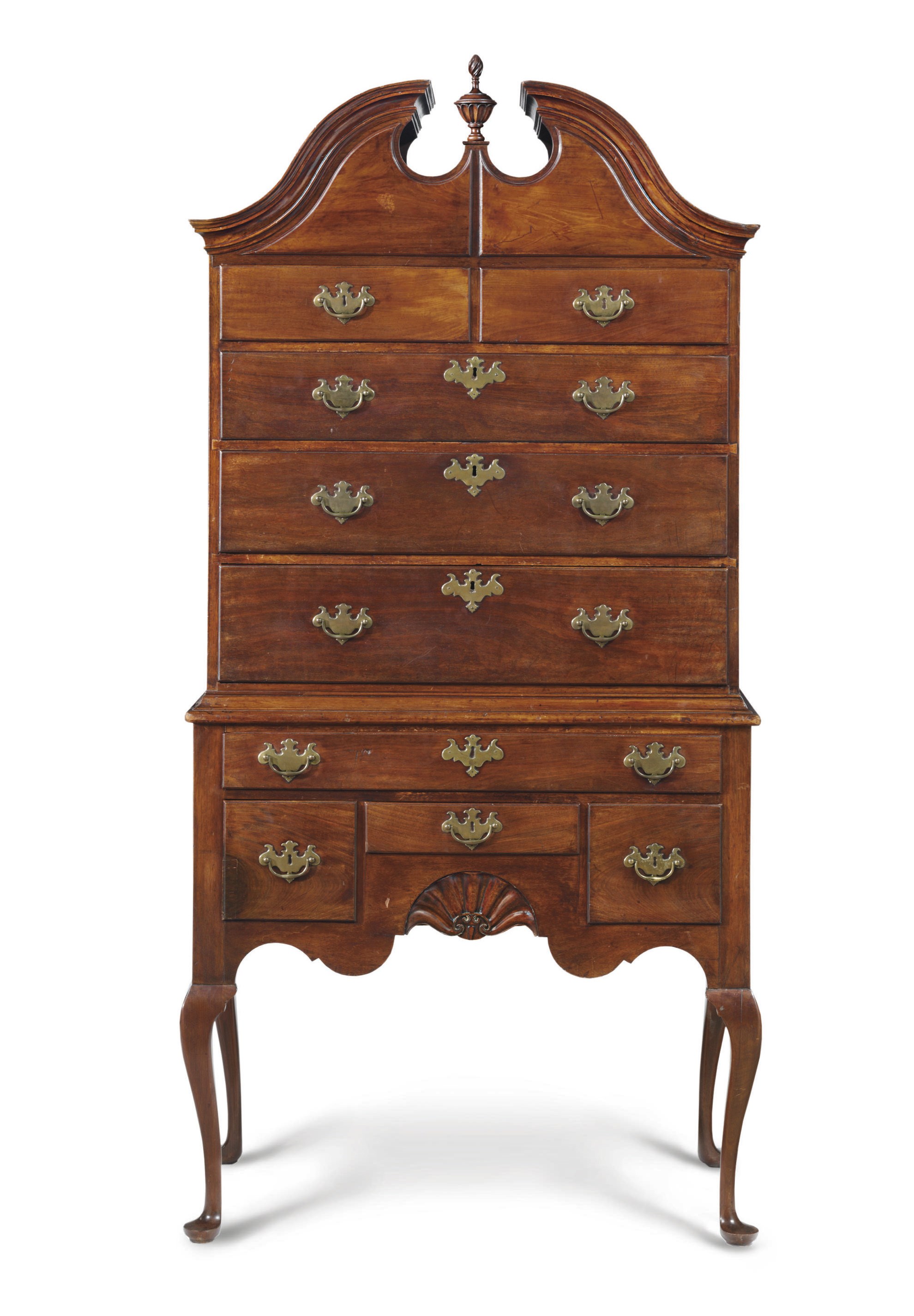 A CHIPPENDALE MAHOGANY HIGH CHEST-OF-DRAWERS