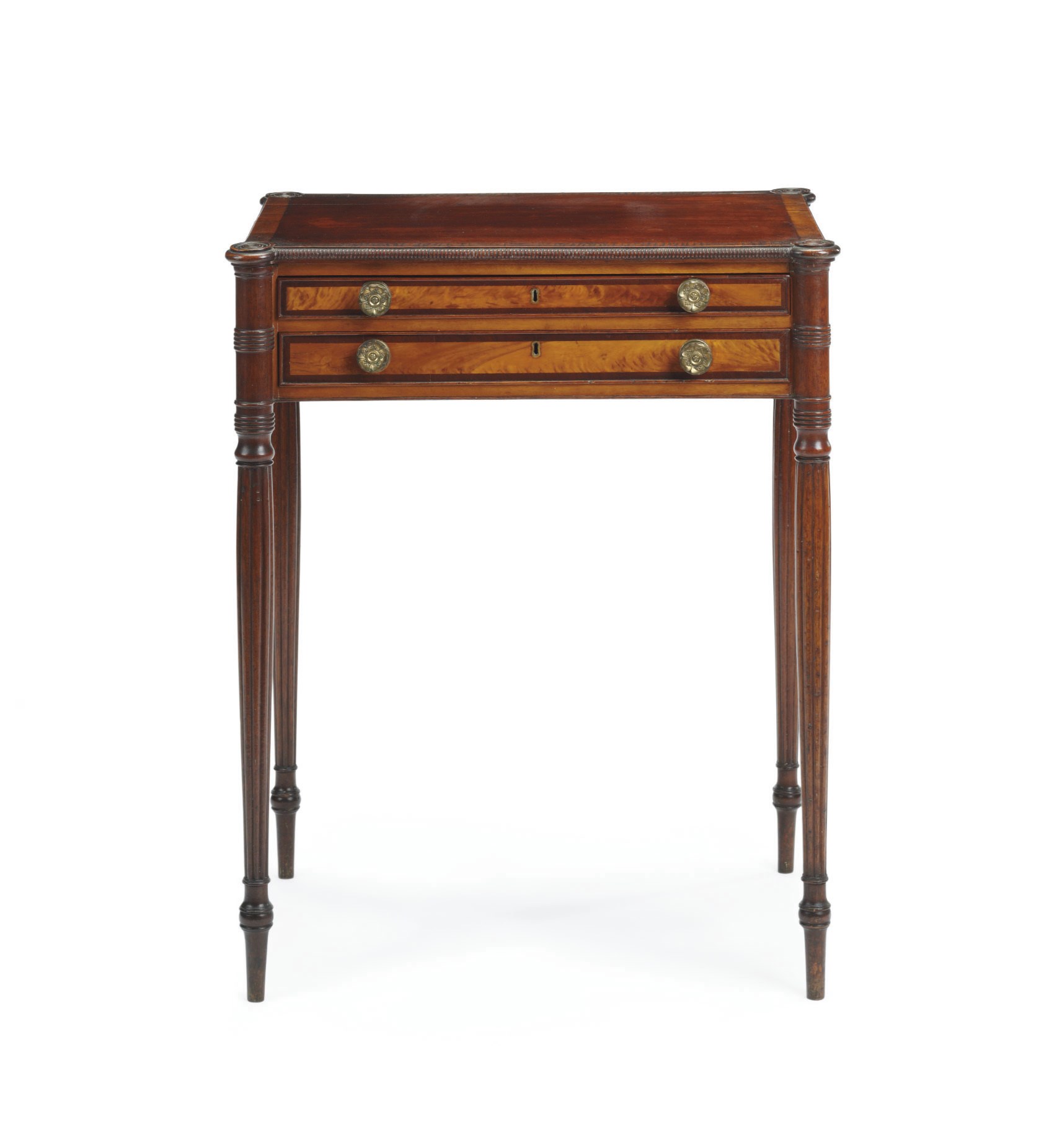A FEDERAL INLAID MAHOGANY WORK TABLE