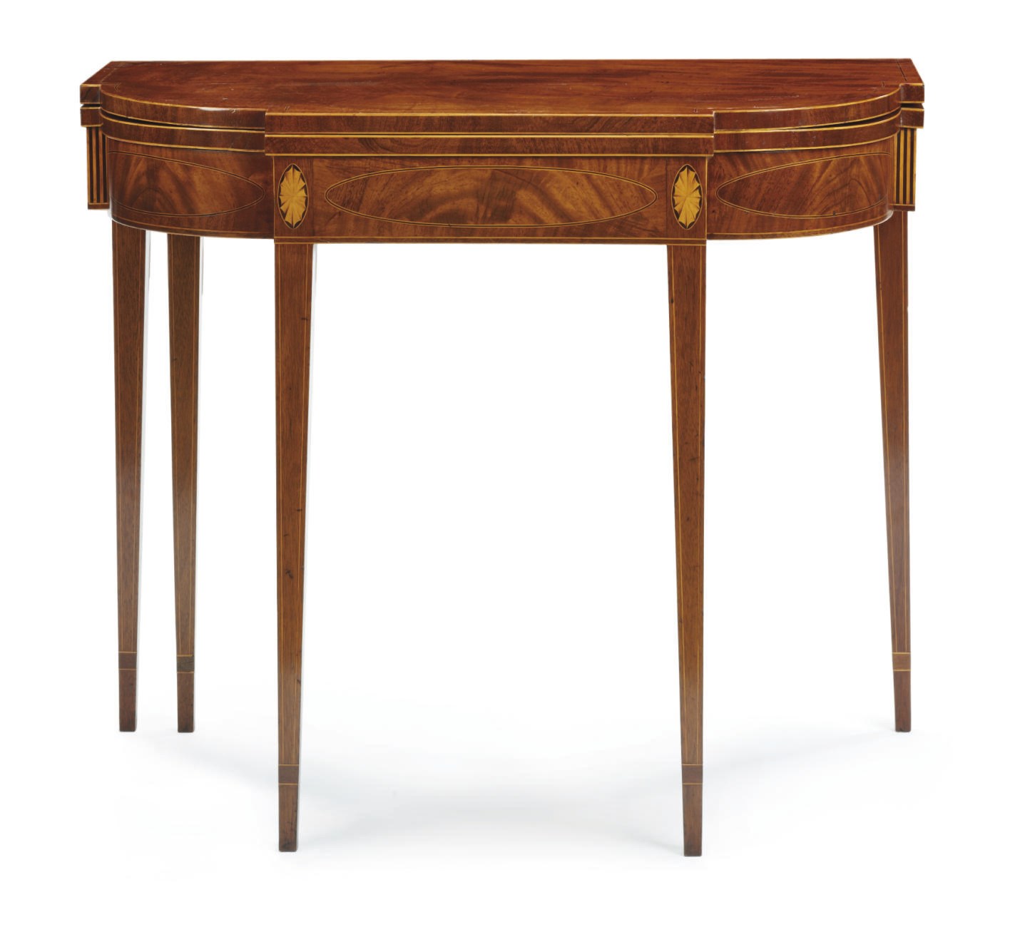 A FEDERAL INLAID MAHOGANY CARD TABLE