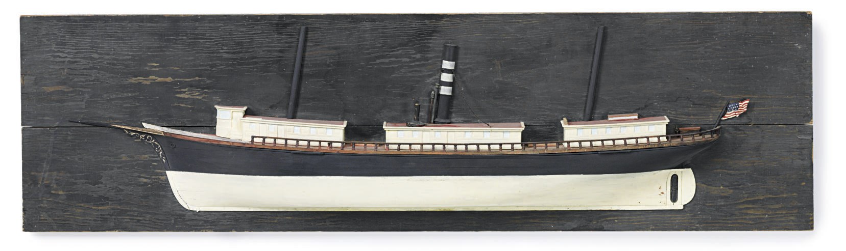 A half model of the sail-steam vessel Iorenzo D. Baker