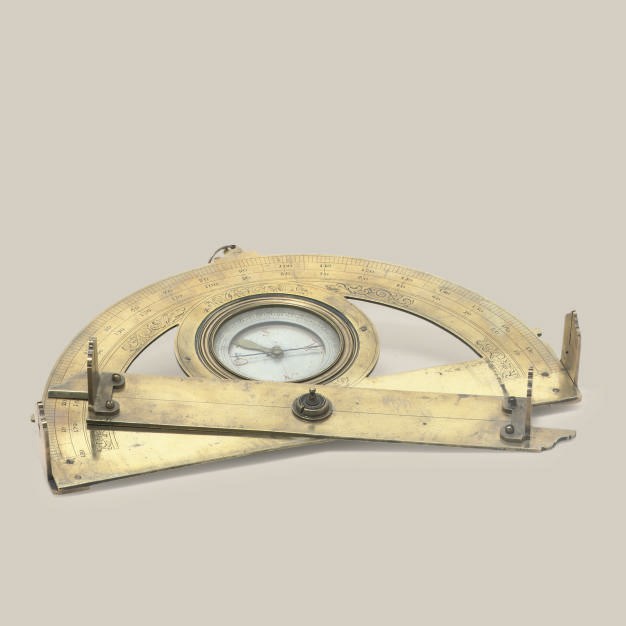 A brass German graphometer