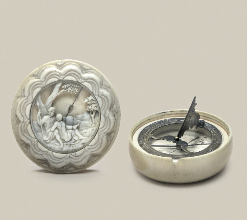 A decorative compass dial