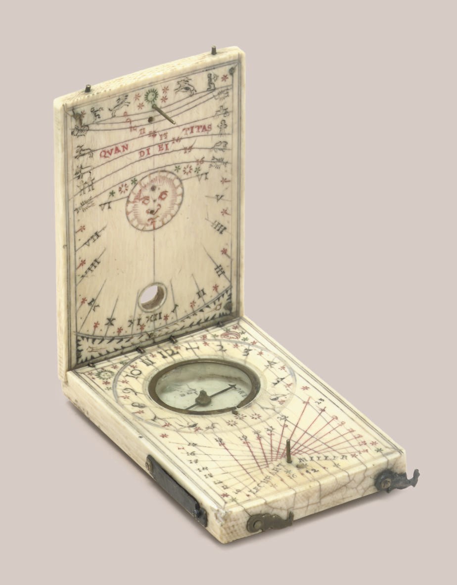 An ivory Nuremberg diptych dial