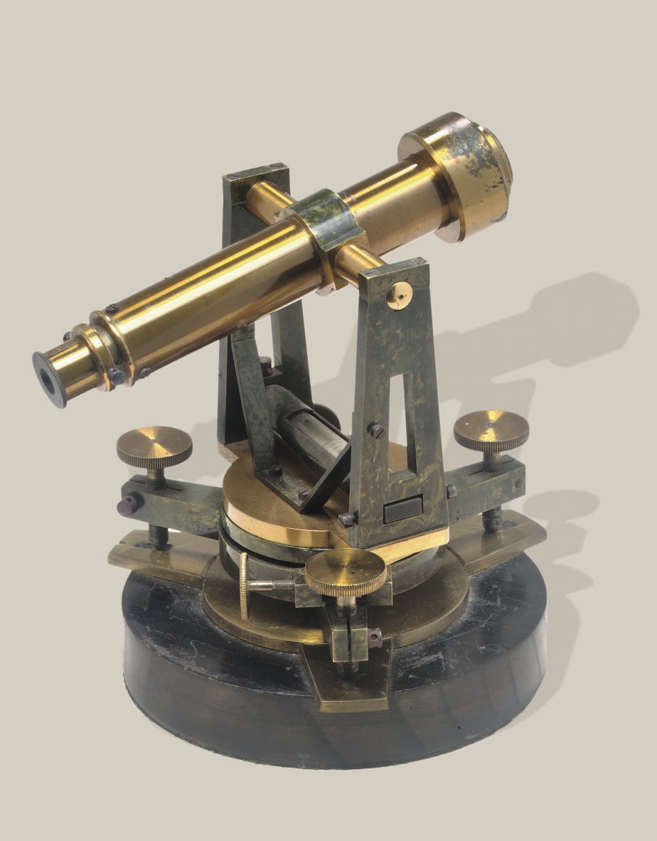 A brass lacquered German transit instrument
