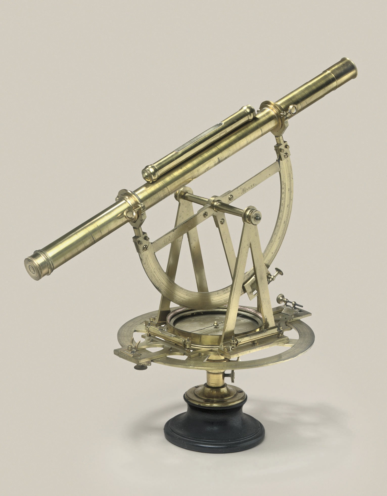 A lacquered brass theodolite