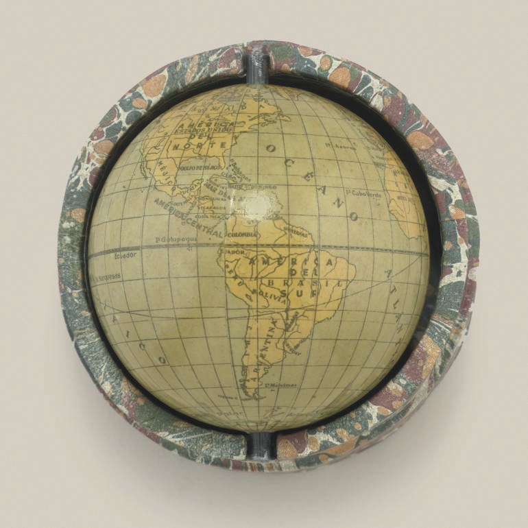 A 3-inch Spanish pocket globe