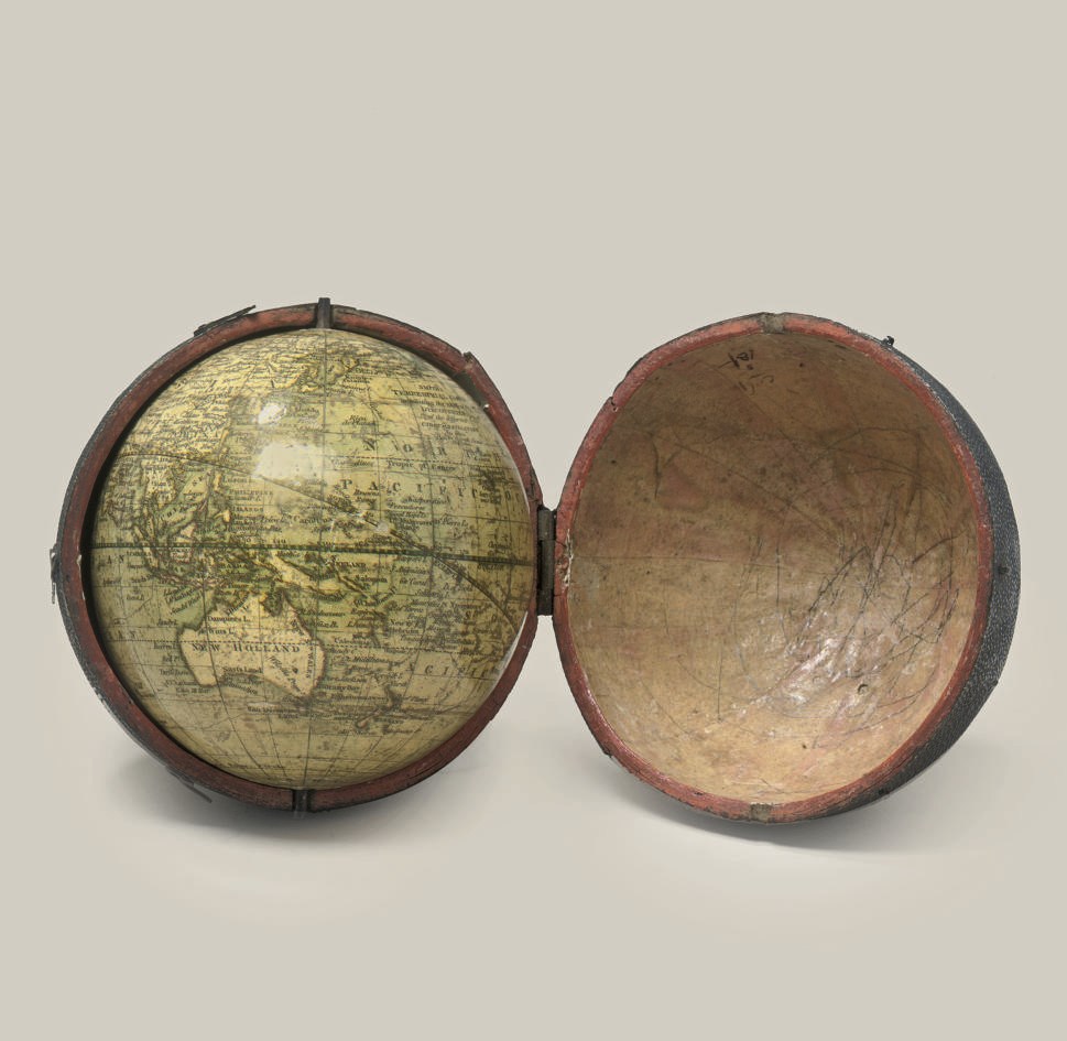 An English 3¾-inch terrestrial pocket globe