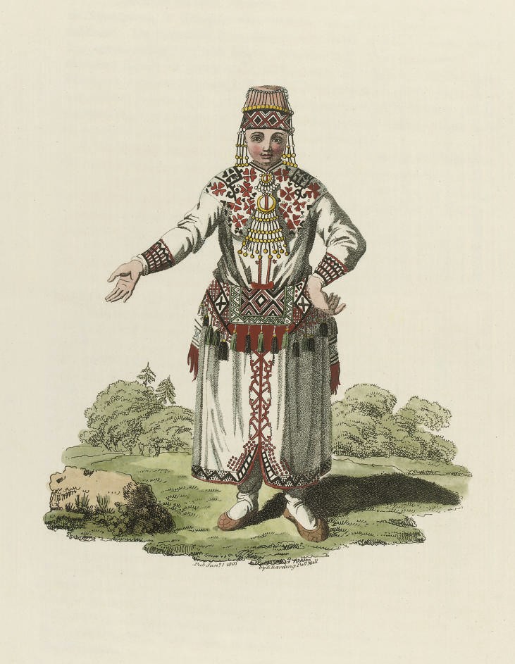 Costume of the Russian Empire. London: T. Bensley, 1810. 2° (387 x 280mm). Additional hand-coloured aquatint title, titles and text [?by William Alexander] in English and French, 72 hand-coloured aquatint plates (some very light browning to text, occasional very light spotting and staining, a few plates with short marginal tears). ORIGINAL PUBLISHER'S PAPER BOARDS, printed label on spine (upper cover detached, extremities rubbed, some light staining), uncut. Provenance: Mark Dineley (armorial bookplate). Abbey Travel 246; Hardie p.153.