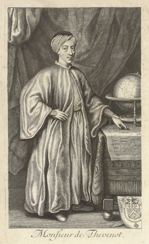 THEVENOT, Jean de (1633-1667). The Travels ... into the Levant ... newly done out of French. London: H. Clarke for H. Faithorne, J. Adamson [and others], 1687. 2° (307 x 190mm). Engraved portrait by Faithorne and 3 plates (upper cover, portrait and first 2 leaves detached, occasional light discolouration). 18th-century half calf (rubbed, corners worn).